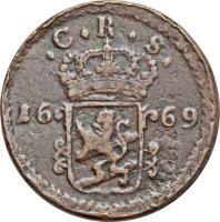 obverse of 1 Öre Silfwermynt - Carl XI (1669 - 1673) coin with KM# 264 from Sweden.