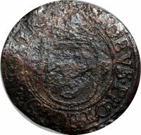 Sweden coin 2 Öre - Johan III (1573 - 1574) reverse reverse of 2 Öre - Johan III (1573 - 1574) coin with SM# 65 from Sweden. Inscription: DEVS PROTECTOR NOSTR