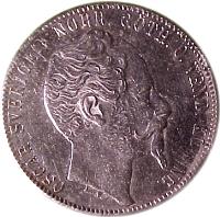 obverse of 2 Riksdaler Riksmynt - Oscar I (1857) coin with KM# 694 from Sweden. Inscription: OSCAR SVERIGES NORR. GÖTH O. VEND. KONUNG L.A.