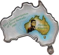 reverse of 5000 Shillings - Elizabeth II - Terra Australis (2002) coin with KM# 99 from Uganda. Inscription: First Circumnavigation of Terra Australis 1802 Matthew Flinders