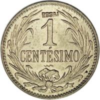 Uruguay coin 1 Centesimo - Essai (1924) reverse reverse of 1 Centesimo - Essai (1924) coin with KM# E5 from Uruguay. Inscription: ESSAI 1 CENTÉSIMO