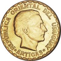 obverse of 50 Centesimos (1943) coin with KM# Pn45 from Uruguay.