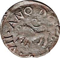 Venezuela coin 1/2 Real (1813 - 1817) reverse reverse of 1/2 Real (1813 - 1817) coin with C# 41 from Venezuela.