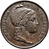 obverse of 1 Centavo (1843 - 1852) coin with Y# 3 from Venezuela.