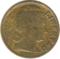 obverse of 5 Centavos (1942 - 1950) coin with KM# 40 from Argentina. Inscription: LIBERTAD 1944