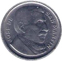 Argentina coin 10 Centavos - Larger head; Plain edge (1952 - 1953) obverse obverse of 10 Centavos - Larger head; Plain edge (1952 - 1953) coin with KM# 47a from Argentina. Inscription: JOSE DE SAN MARTIN