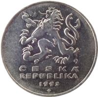 obverse of 5 Korun (1993 - 2017) coin with KM# 8 from Czech Republic. Inscription: ČESKÁ REPUBLIKA 1993