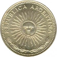 Argentina coin 1 Peso (1974 - 1976) obverse obverse of 1 Peso (1974 - 1976) coin with KM# 69 from Argentina. Inscription: REPUBLICA ARGENTINA
