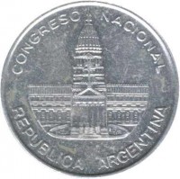Argentina coin 1 Peso (1984) obverse obverse of 1 Peso (1984) coin with KM# 91 from Argentina. Inscription: CONGRESO NACIONAL REPUBLICA ARGENTINA