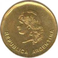 Argentina coin 50 Centavos (1985 - 1988) obverse obverse of 50 Centavos (1985 - 1988) coin with KM# 99 from Argentina. Inscription: REPUBLICA ARGENTINA