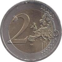 reverse of 2 Euro - 50th anniversary of the Treaty of Rome (2007) coin with KM# 3150 from Austria. Inscription: 2 EURO LL