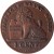 reverse of 1 Centime - Leopold II - Dutch text (1882 - 1907) coin with KM# 34 from Belgium. Inscription: EENDRACHT MAAKT MACHT BELGISCHE GRONDWET 1831 * 1 CENTM. BRAEMT F.