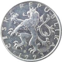 obverse of 50 Haléřů (1993 - 2009) coin with KM# 3 from Czech Republic. Inscription: ČESKÁ REPUBLIKA · 1993 ·