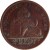 reverse of 2 Centimes - Leopold II - Dutch text (1902 - 1909) coin with KM# 36 from Belgium. Inscription: EENDRACHT MAAKT MACHT BELGISCHE GRONDWET 1831 * 2 CENTN. BRAEMT F.