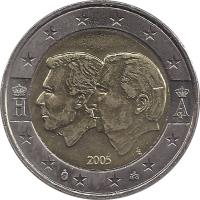 Belgium coin 2 Euro - Albert II - Belgium-Luxemburg economic union (2005) obverse obverse of 2 Euro - Albert II - Belgium-Luxemburg economic union (2005) coin with KM# 240 from Belgium. Inscription: H A II 2005 LL