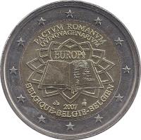 Belgium coin 2 Euro - Albert II - Treaty of Rome (2007) obverse obverse of 2 Euro - Albert II - Treaty of Rome (2007) coin with KM# 247 from Belgium. Inscription: PACTVM ROMANVM QVINQVAGENARIVM EUROPAE 2007 BELGIQUE-BELGIE-BELGIEN