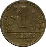 reverse of 1 Cruzeiro (1942 - 1956) coin with KM# 558 from Brazil. Inscription: 1946 1 CRUZEIRO