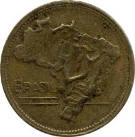obverse of 2 Cruzeiros (1942 - 1956) coin with KM# 559 from Brazil. Inscription: BRASIL
