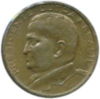obverse of 50 Centavos (1948 - 1956) coin with KM# 563 from Brazil. Inscription: PRESIDENTE DUTRA*BRASIL