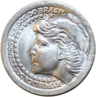 obverse of 50 Cruzeiros (1965) coin with KM# 574 from Brazil. Inscription: REPUBLICA DOS ESTADOS UNIDOS DO BRASIL