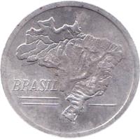 obverse of 20 Cruzeiros (1965) coin with KM# 573 from Brazil. Inscription: BRASIL