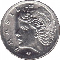 Brazil coin 2 Centavos - FAO (1975 - 1978) obverse obverse of 2 Centavos - FAO (1975 - 1978) coin with KM# 586 from Brazil. Inscription: * BRASIL *