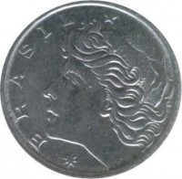 Brazil coin 1 Centavo (1967 - 1975) obverse obverse of 1 Centavo (1967 - 1975) coin with KM# 575 from Brazil. Inscription: * BRASIL *