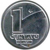 Brazil coin 1 Centavo (1989 - 1990) obverse obverse of 1 Centavo (1989 - 1990) coin with KM# 611 from Brazil. Inscription: 1 CENTAVO BRASIL