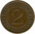 reverse of 2 Reichspfennig (1923 - 1936) coin with KM# 38 from Germany. Inscription: DEUTSCHES REICH 2 REICHSPFENNIG