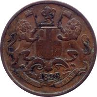 India coin 1/4 Anna (1835 - 1849) obverse obverse of 1/4 Anna (1835 - 1849) coin with KM# 446 from India. Inscription: 1835 AUSP: REG: SEN: ANG: