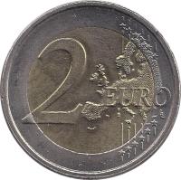 reverse of 2 Euro - 10 Years of EMU (2009) coin with KM# 134 from Malta. Inscription: 2 EURO LL