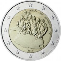 obverse of 2 Euro - Self-government (2013) coin with KM# 149 from Malta. Inscription: MALTA - Self-government 1921 2013