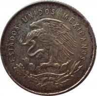 Mexico coin 25 Centavos (1950 - 1953) obverse obverse of 25 Centavos (1950 - 1953) coin with KM# 443 from Mexico. Inscription: ESTADOS UNIDOS MEXICANOS