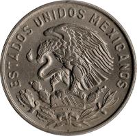 obverse of 50 Centavos (1964 - 1969) coin with KM# 451 from Mexico. Inscription: ESTADOS UNIDOS MEXICANOS