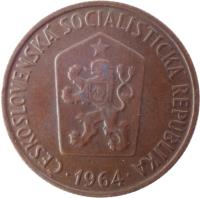 obverse of 50 Haléřů (1963 - 1971) coin with KM# 55 from Czechoslovakia. Inscription: ČESKOSLOVENSKÁ SOCIALISTICKÁ REPUBLIKA