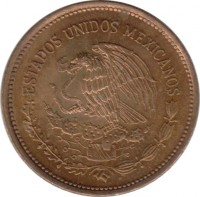Mexico coin 20 Centavos (1983 - 1984) obverse obverse of 20 Centavos (1983 - 1984) coin with KM# 491 from Mexico. Inscription: ESTADOS UNIDOS MEXICANOS