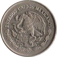 Mexico coin 50 Pesos - Coyolxauhqui (1982 - 1984) obverse obverse of 50 Pesos - Coyolxauhqui (1982 - 1984) coin with KM# 490 from Mexico. Inscription: ESTADOS UNIDOS MEXICANOS