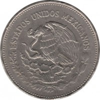 Mexico coin 200 Pesos - 175th Anniversary of the Independence (1985) obverse obverse of 200 Pesos - 175th Anniversary of the Independence (1985) coin with KM# 509 from Mexico. Inscription: ESTADOS UNIDOS MEXICANOS