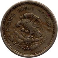 obverse of 5 Centavos (1936 - 1942) coin with KM# 423 from Mexico. Inscription: ESTADOS UNIDOS MEXICANOS
