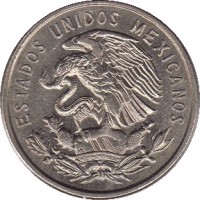 Mexico coin 25 Centavos (1964 - 1966) obverse obverse of 25 Centavos (1964 - 1966) coin with KM# 444 from Mexico. Inscription: ESTADOS UNIDOS MEXICANOS