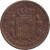 reverse of 5 Centimos - Alfonso XII (1877 - 1879) coin with KM# 674 from Spain. Inscription: REY CONSTL. DE ESPAÑA OM CINCO CENTIMOS