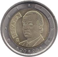 Spain coin 2 Euro - Juan Carlos I - 2'nd Map; 1'st Type (2007 - 2009) obverse obverse of 2 Euro - Juan Carlos I - 2'nd Map; 1'st Type (2007 - 2009) coin with KM# 1074 from Spain. Inscription: ESPAÑA 2007 M