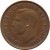 obverse of 1 Farthing - George VI - Without IND:IMP (1949 - 1952) coin with KM# 867 from United Kingdom. Inscription: GEORGIVS VI D:G:BR:OMN:REX FIDEI DEF.