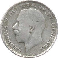 United Kingdom coin 1/2 Crown - George V (1920 - 1926) obverse obverse of 1/2 Crown - George V (1920 - 1926) coin with KM# 818a from United Kingdom. Inscription: GEORGIVS V DEI GRA: BRITT: OMN: REX