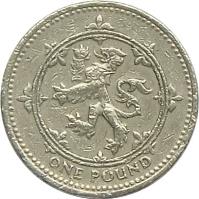 reverse of 1 Pound - Elizabeth II - Scottish Lion - 3'rd Portrait (1994) coin with KM# 967 from United Kingdom. Inscription: ONE POUND
