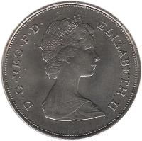 obverse of 25 New Pence - Elizabeth II - Charles - 2'nd Portrait (1981) coin with KM# 925 from United Kingdom. Inscription: D · G · REG · F · D · ELIZABETH II