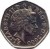 obverse of 50 Pence - Elizabeth II - Public Libraries - 4'th Portrait (2000) coin with KM# 1004 from United Kingdom. Inscription: ELIZABETH · II · D · G REG · F · D · 2000 IRB
