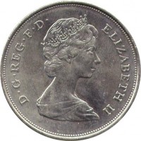 United Kingdom coin 25 New Pence - Elizabeth II - Queen Mother Birthday - 2'nd Portrait (1980) obverse obverse of 25 New Pence - Elizabeth II - Queen Mother Birthday - 2'nd Portrait (1980) coin with KM# 921 from United Kingdom. Inscription: D · G · REG · F · D · ELIZABETH II