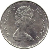 obverse of 25 New Pence - Elizabeth II - Queen Mother Birthday - 2'nd Portrait (1980) coin with KM# 921 from United Kingdom. Inscription: D · G · REG · F · D · ELIZABETH II