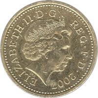 United Kingdom coin 1 Pound - Elizabeth II - Gateshead Millennium Bridge (2007) obverse obverse of 1 Pound - Elizabeth II - Gateshead Millennium Bridge (2007) coin with KM# 1074 from United Kingdom. Inscription: ELIZABETH · II · D · G REG · F · D · 2007 IRB